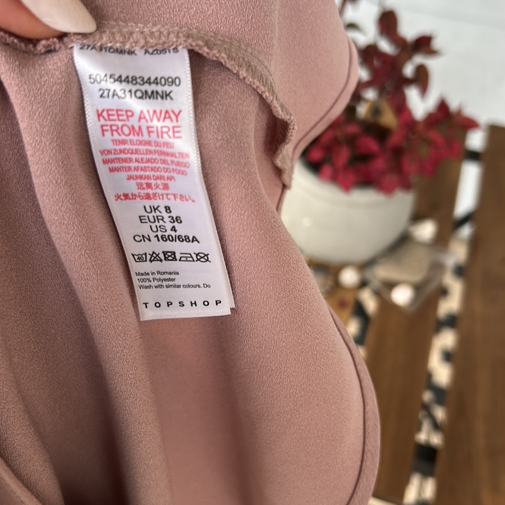 TopShop 90”s trend Blush Pink Midi Slip Skirt - Picture 5 of 7